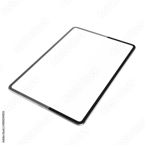 Minimalist tablet device outline isolated on transparent background