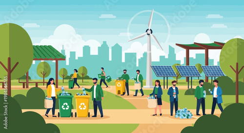 People actively participating in environmental conservation efforts.