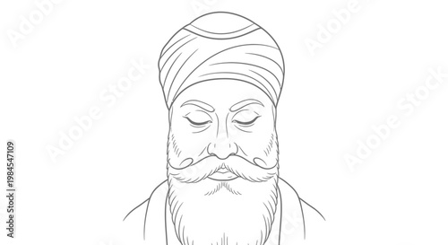 sikh man with turban and beard