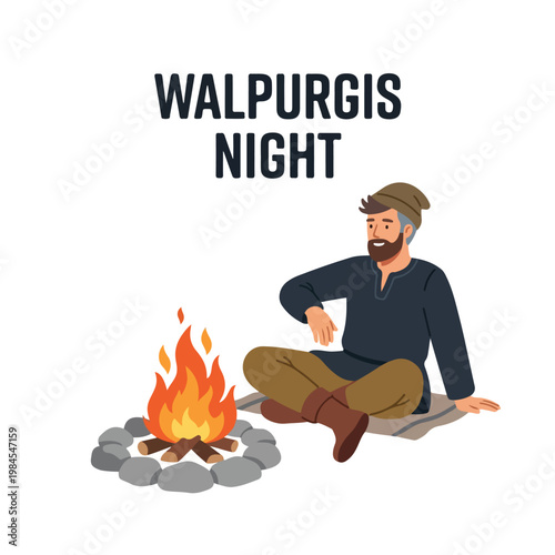 Vector of a man celebrating Walpurgis Night 5