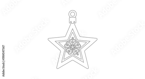 star shaped pendant with floral design