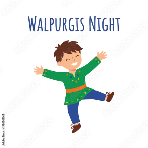 Vector of a little boy celebrating Walpurgis Night 5