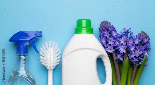 Household Cleaning Products and Hygiene Concept