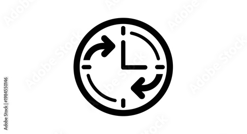 Abstract Clock Icon Depicting Time Passage, Timeliness, and Chronological Aspects