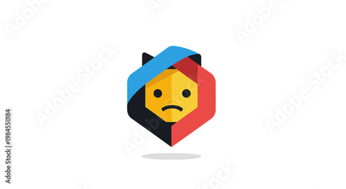 Abstract Geometric Logo Depicting Emotional Expression and Graphic Design Elements