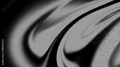 Abstract Black and White Swirling Texture with Grainy Effect, Dynamic Fluid Motion Background. Ideal for modern design, technology, or creative concepts.