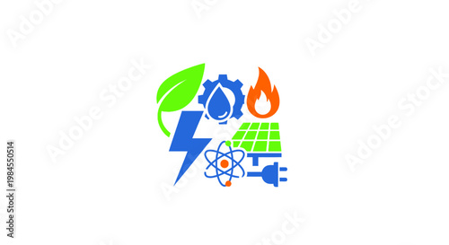 Illustration depicting green and renewable energy sources and its positive impact