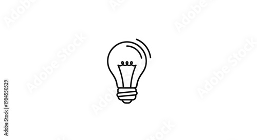Minimalist Light Bulb Icon Illustrating Innovation, Creative Thinking, and New Ideas