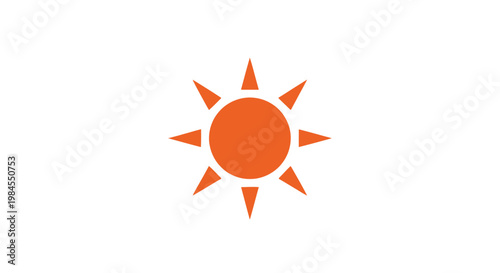 A Simple Graphic Depiction of a Sun Icon on a White Background for Various Uses