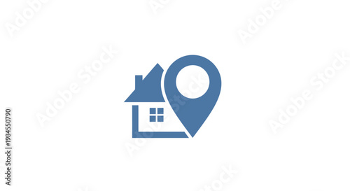 Home location icon showing property address or real estate geolocation concept