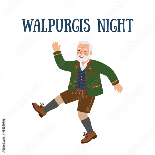 Vector of a grandpa celebrating Walpurgis Night 4