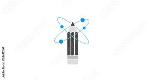 Conceptual illustration depicting education and the scientific process in a minimalistic design