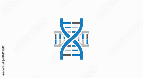 Illustration of a stylized DNA helix representing genetic code and scientific innovation
