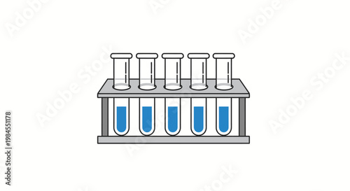 Laboratory science illustration showing test tubes containing liquid for analysis or research