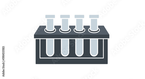 Laboratory equipment featuring a rack with four test tubes for scientific experimentation