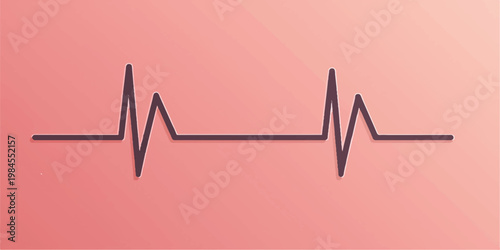 Heart beat cardiogram on medical monitor displaying red ekg wave and cardiac frequency pulse line for healthcare and hospital cardiology illustration