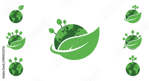 Eco-friendly earth concept showcasing nature's elements of leaves and planet integration