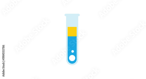 Illustration of a lab test tube containing colored liquid substances for scientific research