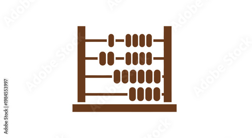 A simplified illustration of an abacus, representing mathematics and calculation education