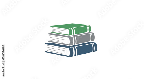 Minimalist illustration of a stack of books, perfect for educational or literary themes