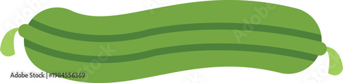 Green zucchini squash illustration displaying a minimalist vegetable icon