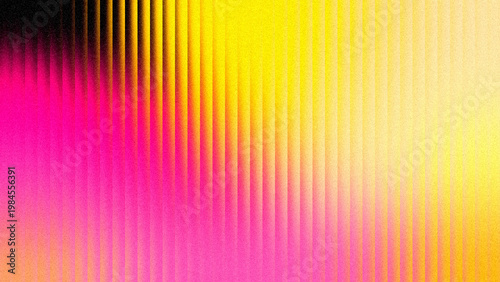 Pink yellow orange abstract background featuring ribbed glass vertical lines and grainy details for modern digital display presentations.