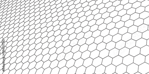 Abstract background consisting of hexagonal shapes with vanishing effect and transparency. Background with transparency effect. Abstract disappearing background.