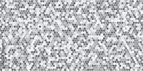 Gray, black, white beehive background. Honeycomb, bees hive cells pattern. Bee honey shapes. Vector geometric seamless texture symbol. Hexagon, hexagonal raster, mosaic cell sign or icon.