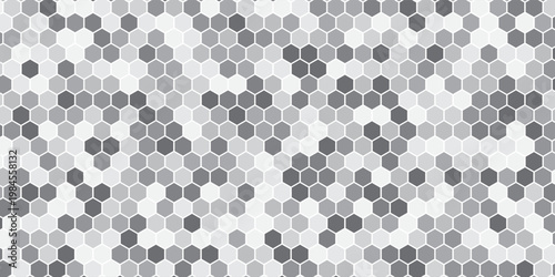 Gray, black, white beehive background. Honeycomb, bees hive cells pattern. Bee honey shapes. Vector geometric seamless texture symbol. Hexagon, hexagonal raster, mosaic cell sign or icon.