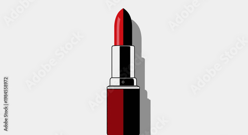 Minimalist representation of a split-tone lipstick isolated on a plain light background