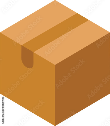 Paper box icon, isometric style