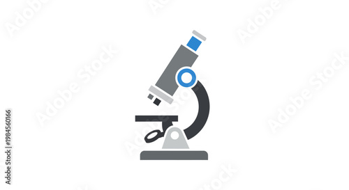 Illustration of a modern microscope for scientific research and medical study