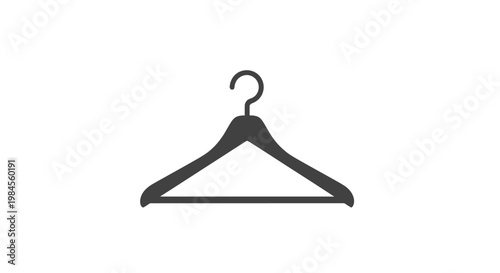 Minimalist Icon of a Clothes Hanger, Ready for Fashion or Wardrobe Organization