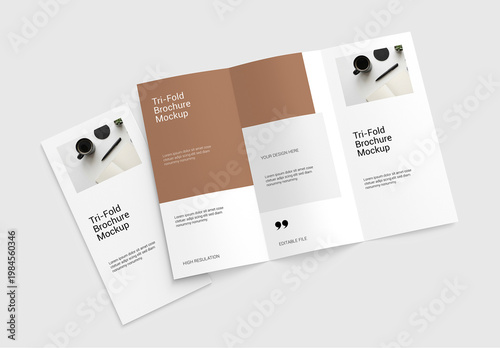 Mockup Of Customized Tri-Fold Open Leaflet