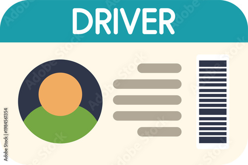 Driver identification card showing personal details and a barcode