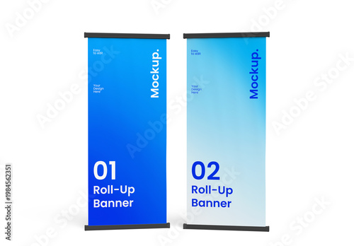 Two Vertical Roll-Up Banners Mockup