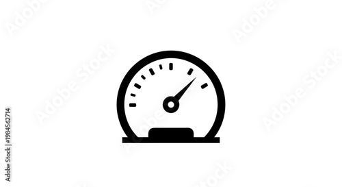 Minimalist speedometer icon depicting speed and performance for a variety of uses