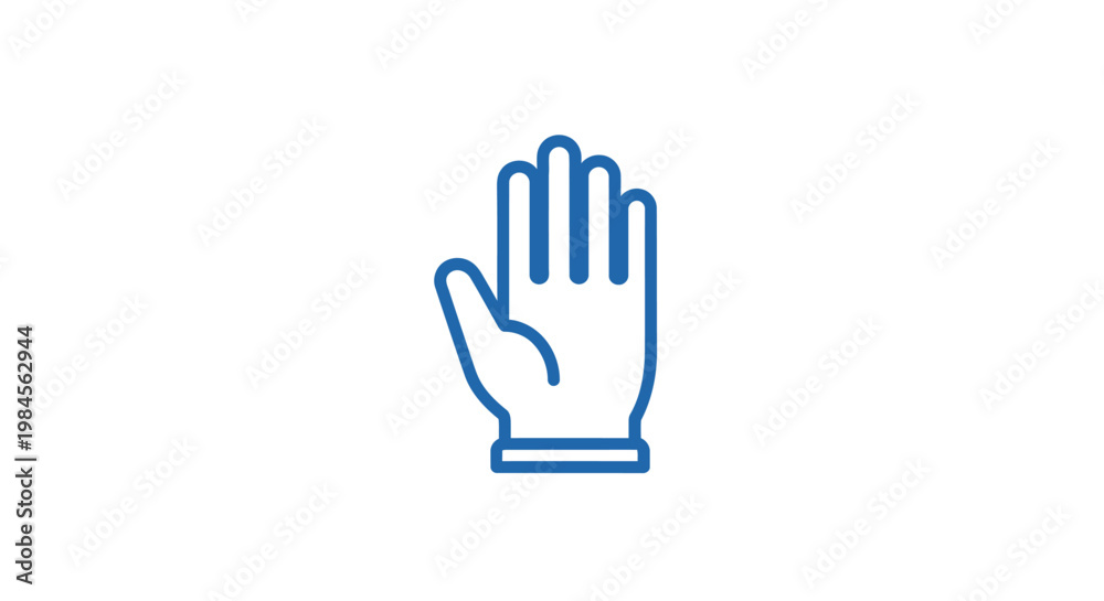 Fototapeta premium Minimalist hand gesture graphic representing a stop, or a greeting, in a modern style