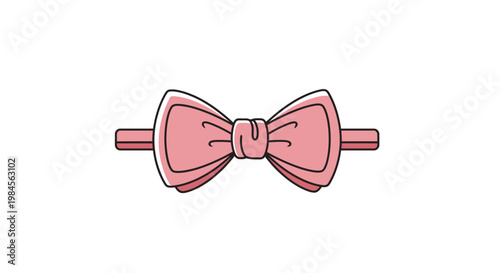 Cartoon-style illustration of a pink bow tie accessory, perfect for design usage