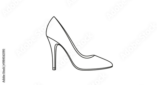 Elegant outline of a stiletto heel shoe isolated on a pristine white backdrop
