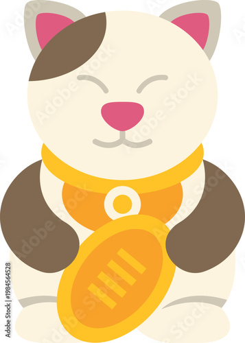 Maneki neko vector illustration representing good luck and prosperity