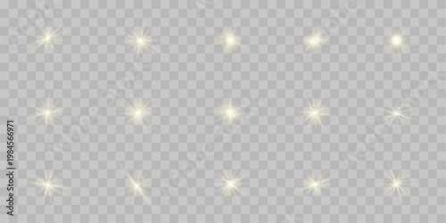 Collection of sun icons with sharp rays and minimal design vector