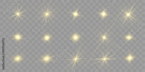 Set of sun symbols with smooth rays and balanced shapes vector