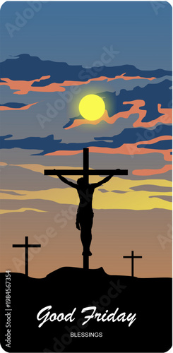 Good Friday vector illustration for Christian religious event.	