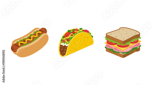 Tasty hot dog taco sandwich food.