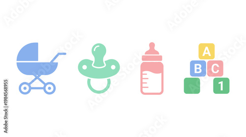 Baby Stroller Pacifier Bottle Blocks.