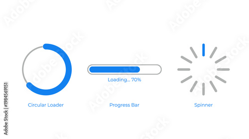 Loading animation icons on screen.