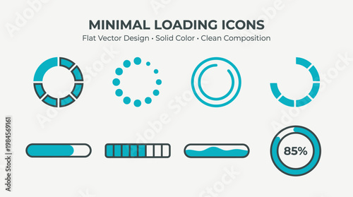Minimal loading icons design elements.