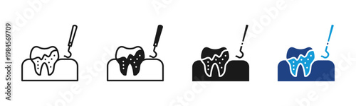 Plaque Removal icon set multiple style collection