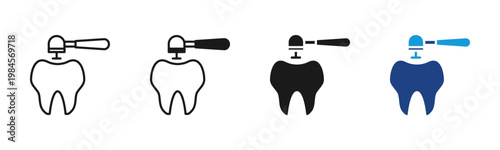 Teeth Cleaning icon set multiple style collection